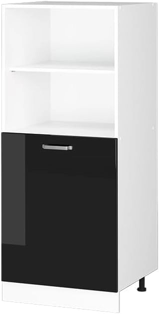 Frontale cucina R-Line, Nero lucido, 59.6 x 71.3 cm frontale del mobile per mobile forno a mezza altezza, adatto per armadi da cucina R-Line per un montaggio semplice