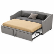 Divano letto 90x200 cm estraibile; velluto grigio (Senza materasso)