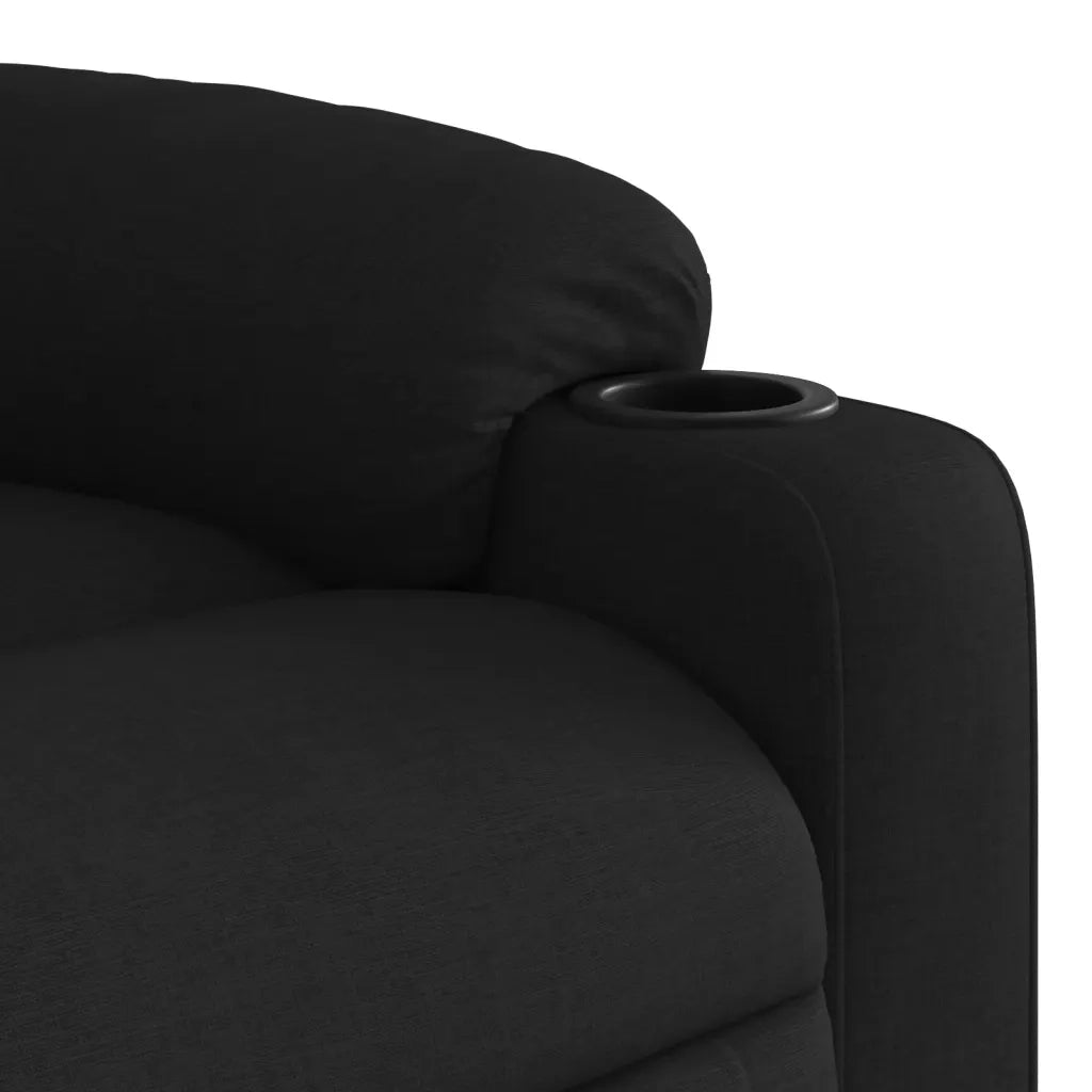 Poltrona Massaggiante | Sedia Relax Reclinabile Nera in Tessuto