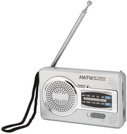 Radio Trasmettitore Portatile - AM/FM - Alimentato da Batterie - Alimentazione per Cuffie - Vintage - Ideale per Casa e Campeggio
