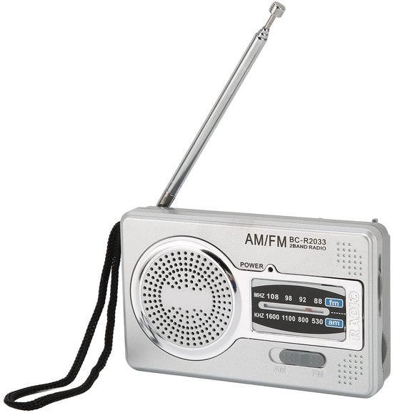 Radio Trasmettitore Portatile - AM/FM - Alimentato da Batterie - Alimentazione per Cuffie - Vintage - Ideale per Casa e Campeggio
