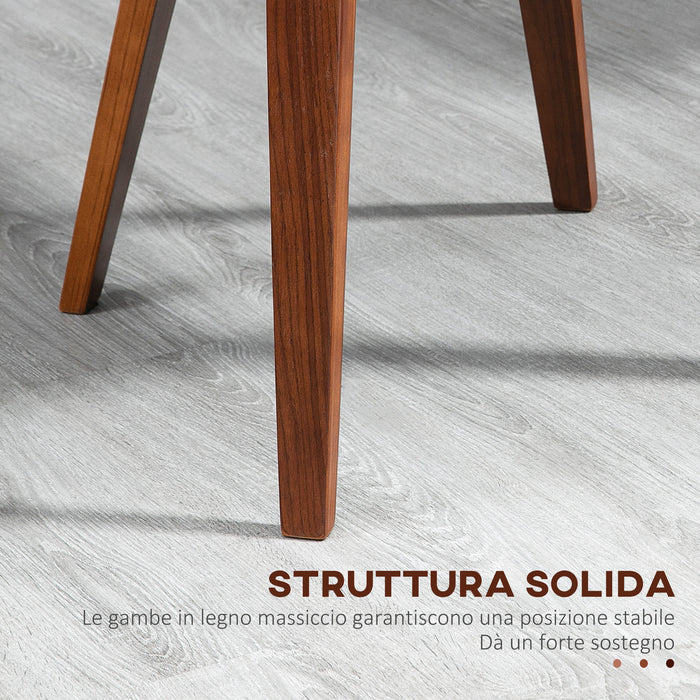 Set di 2 Sedie da Pranzo Stile Vintage Imbottite in Legno e Finta Pelle PU Nero e Marrone