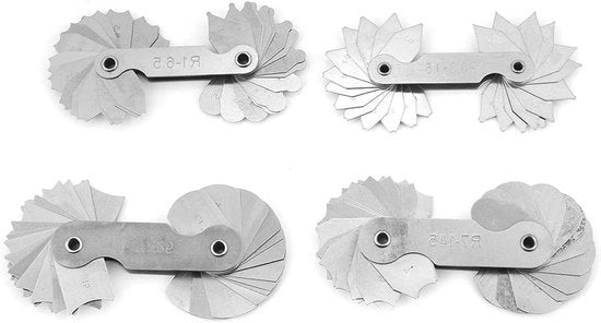 Allettatore plus - 4 pezzi Strumento di misura in acciaio inossidabile per la misurazione della lasca e l'ispezione R0.3-1.5/R1-6.5/R7-14.5/R15-25 Ulteriore Gage Radius Filet
