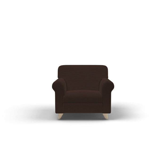 Copridivano Elasticizzato 3 Posti in Poliestere Leslie Marrone