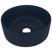 Lavandino-Lavello Lusso Rotondo Blu Scuro Opaco 40x15 cm in Ceramica 642121