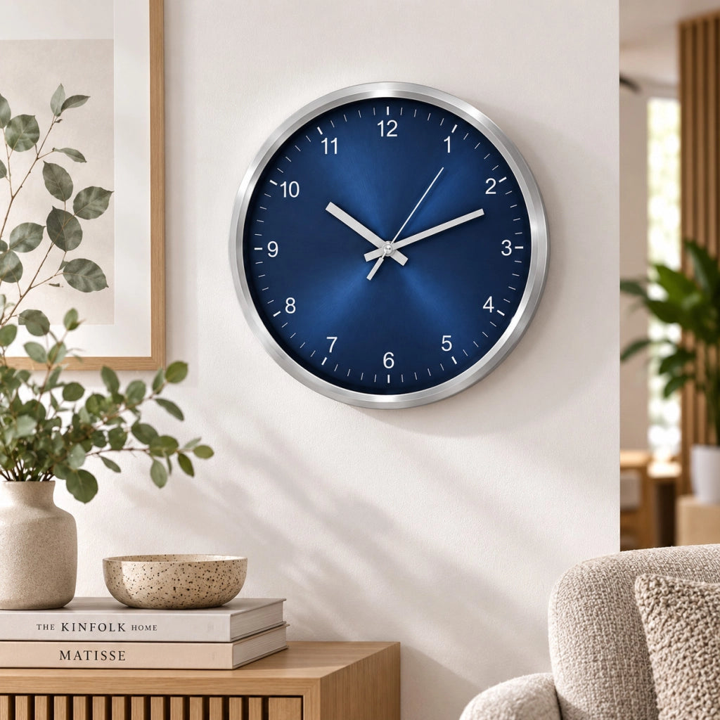 OROLOGIO DA PARETE TONDO 30,5CM MODERNO QUADRANTE VARI COLORI CASA UFFICIO