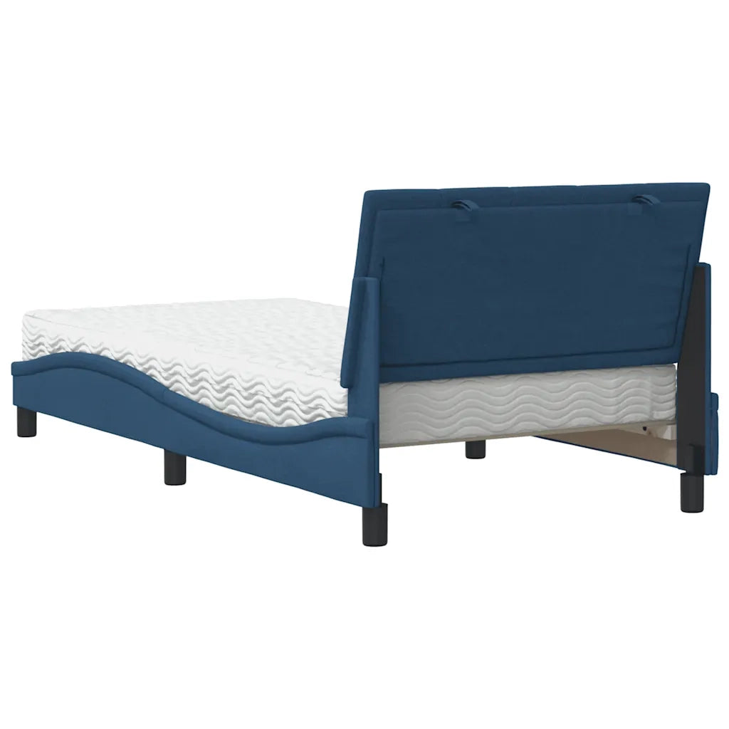Letto con Materasso-Struttura Letto con Materasso Hanko Blu 100x200 cm in Tessuto