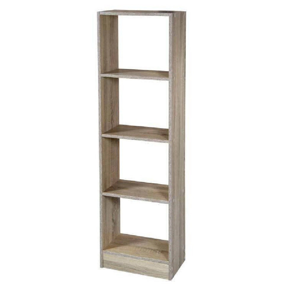 Trade Shop - Mobile Libreria Gaia Scaffale 4 Ripiani In Legno Color Rovere 40x24x137cm 769665 -