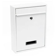Cassetta postale da parete di design acciaio zincato 21,5 x 9 x 32 cm bianco 16_0000074