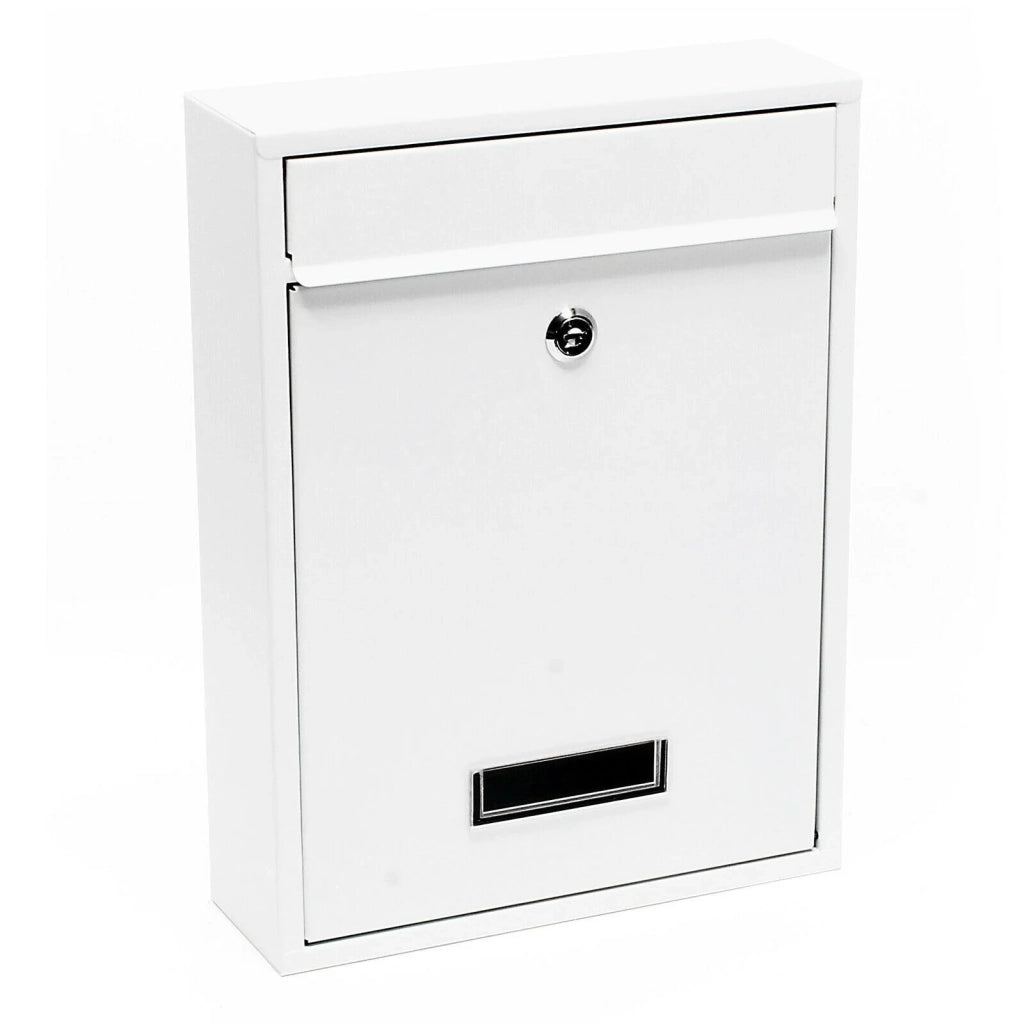 Cassetta postale da parete di design acciaio zincato 21,5 x 9 x 32 cm bianco 16_0000074