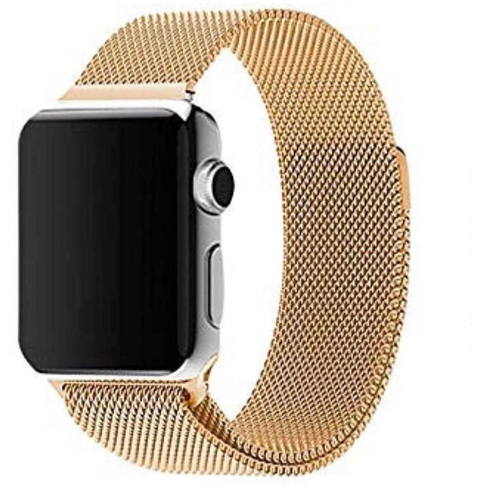 Trade Shop - Cinturino Oro 42mm Maglia Milanese Iwatch Serie 3/2/1 Chiusura Magnetica -