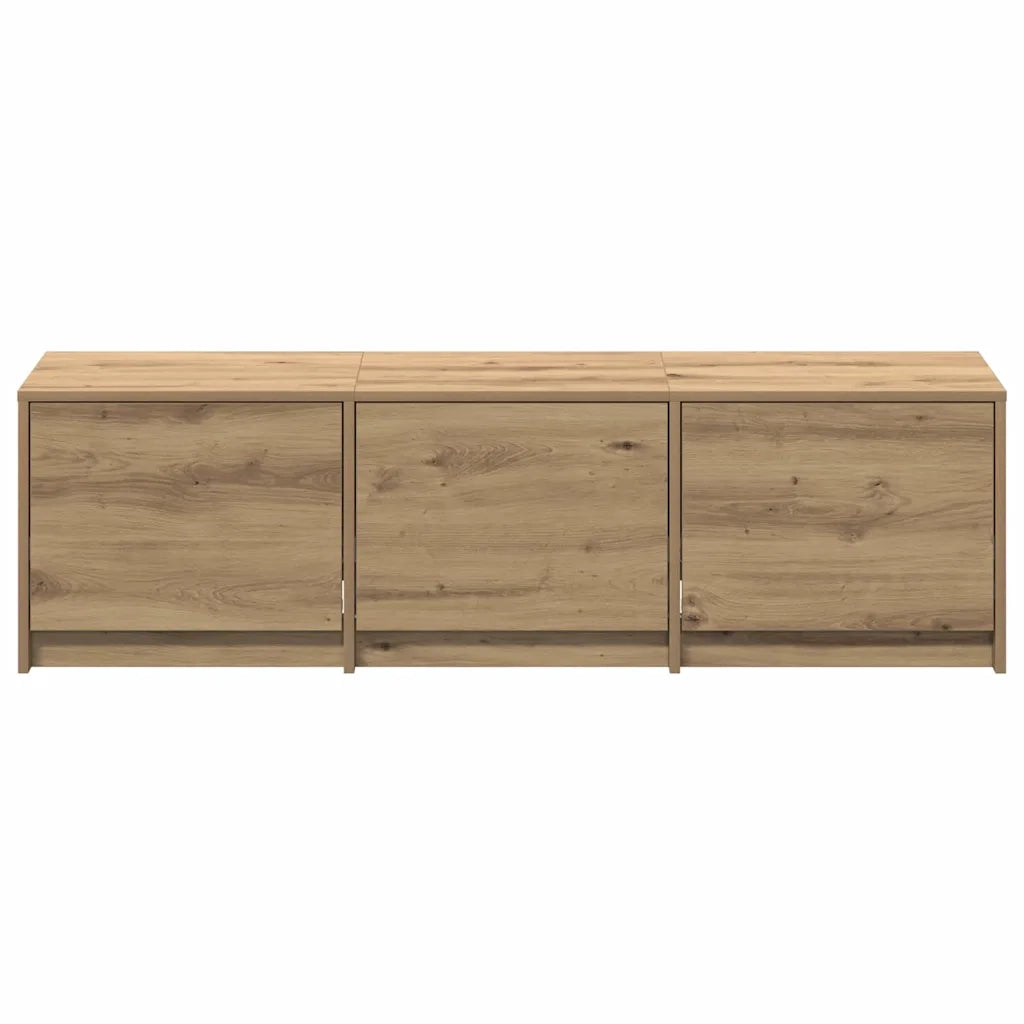 Mobile TV con LED-Credenza TV-Console TV Rovere Artigianale 140 x 34 x 40 cm