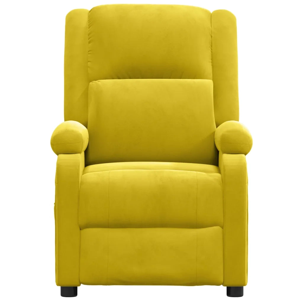 Poltrona Elettrica Reclinabile Gialla in Velluto cod mxl 23683