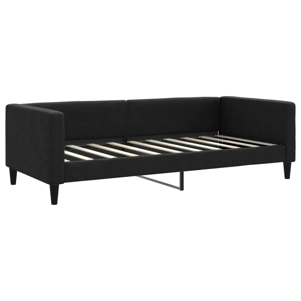 Divano Letto Estraibile con Cassetti-Sofa Letto-Daybed Nero 90x190 cm in Tessuto 490975