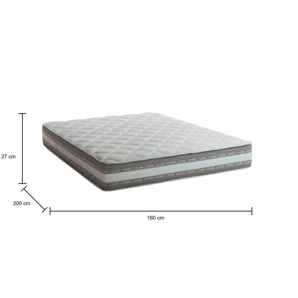 Amos, Materasso Matrimoniale Sfoderabile Made in Italy, 200x160x27h cm Bianco