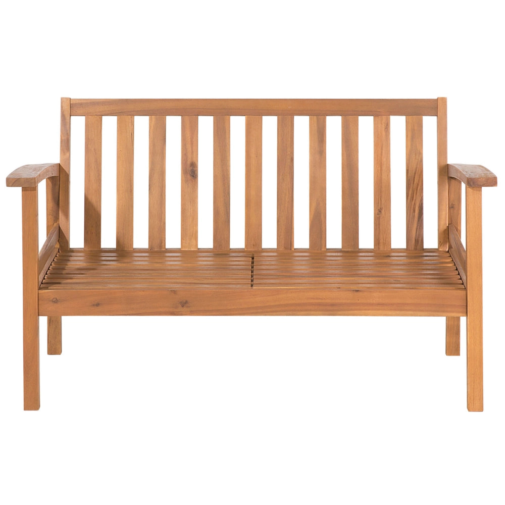 Set da giardino da 5 pezzi in marrone chiaro certificato con cuscini grigio chiaro divano poltrona tavolino