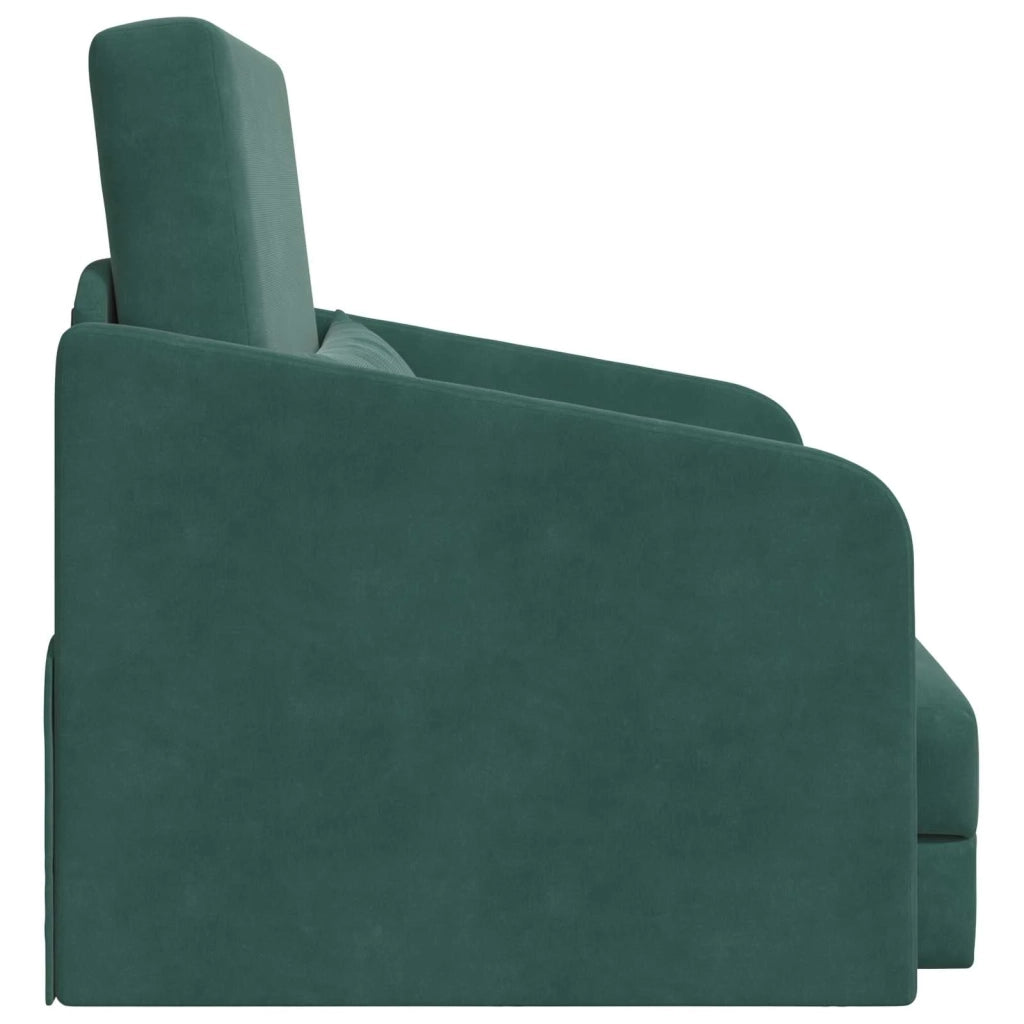 Divano letto | Sof¨¤ letto | Letto singolo Verde Scuro 65 x 80 x 83 cm Velluto