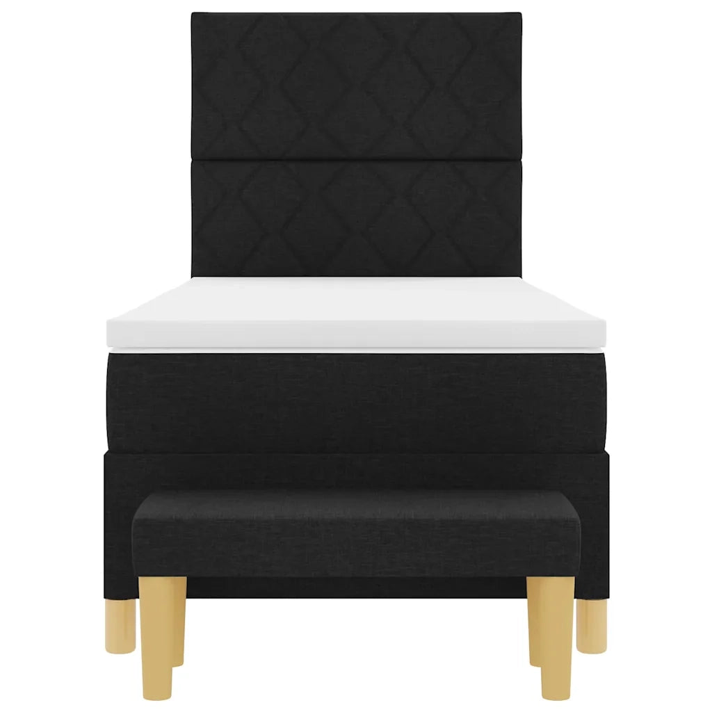 Letto a molle con materasso Nero 90 x 190 cm Tessuto 3344340