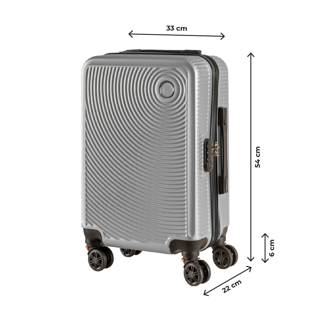 Trolley Bagaglio Mano Rigido 54x33x22 Piccolo Ultraleggero Valigia In Abs Con 4 Ruote Rimovibili Manico Chiusura Di Sicurezza Per Compagnie Low Cost Economy Zaino Da Viaggio Grigio