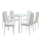Vicco Set da pranzo Bianco 120 x 75 cm con 6 sedie
