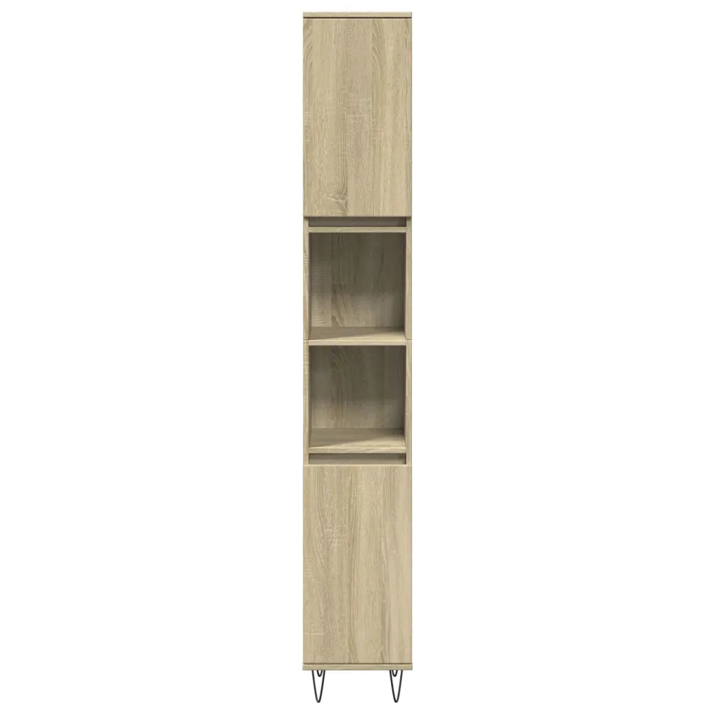Set Mobili da Bagno 3 pz Rovere Sonoma in Legno Multistrato