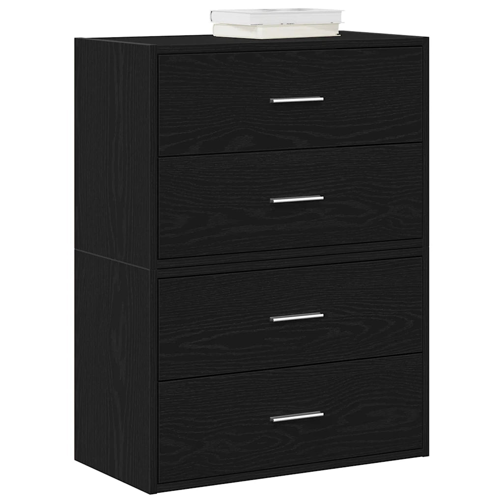 vidaXL Armadi con 2 Cassetti 2 pz Rovere Nero 60x31x40 cm Truciolato