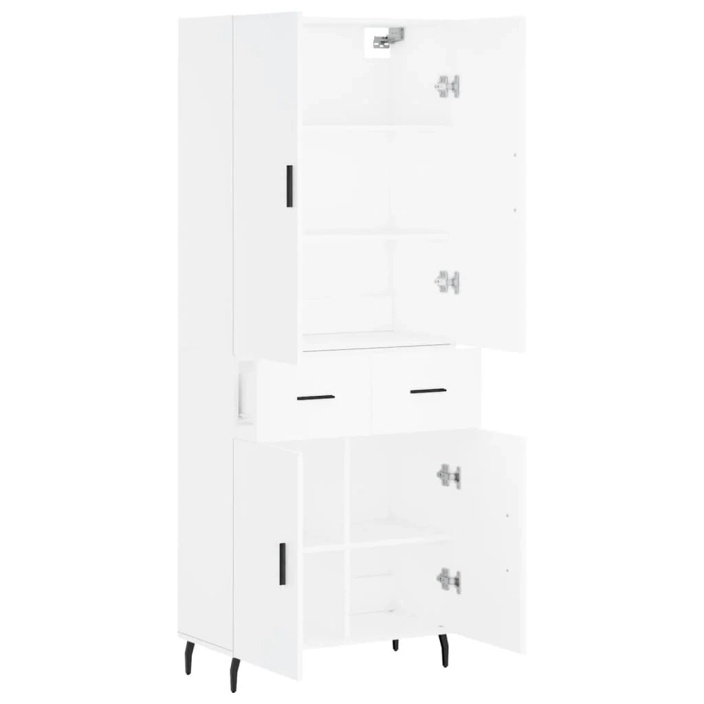 Buffet credenza cassettiera armadio mobile contenitore organizer cucina soggiorno salotto alto 69,5 x 34 x 180 cm legno ingegnerizzato bianco 02_0032651