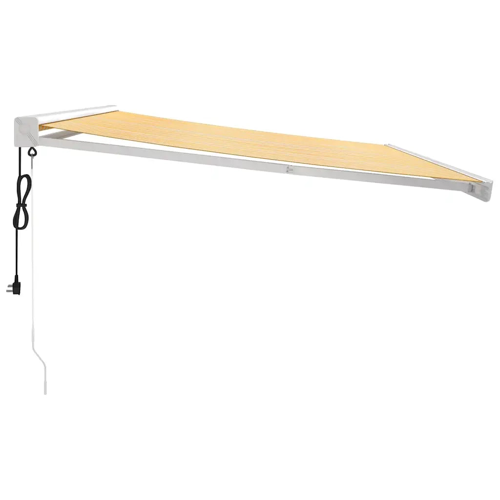 Tenda retrattile Giallo e Bianco 400 × 300 cm Tessuto e Metallo 3154583