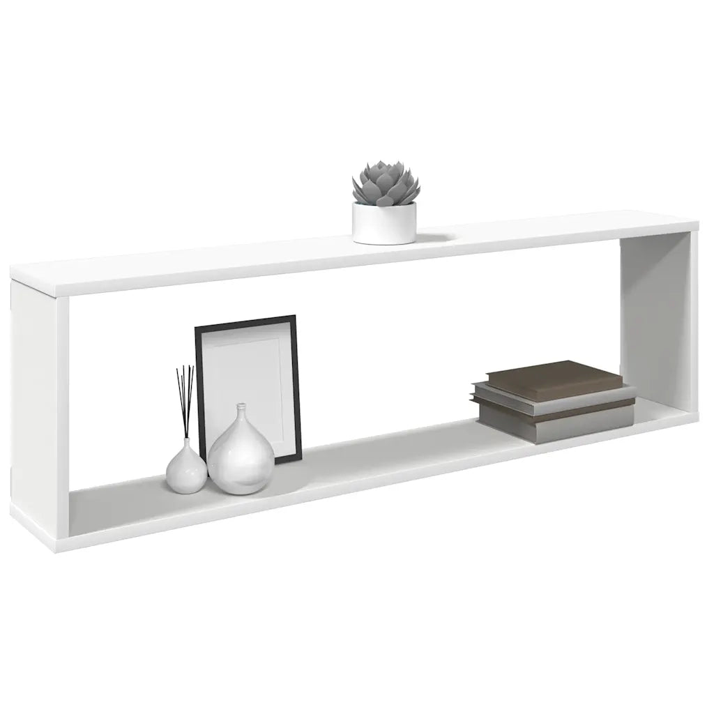 Mensole Parete a Cubo 4 pz Bianco 100x15x30 cm in Multistrato 807080