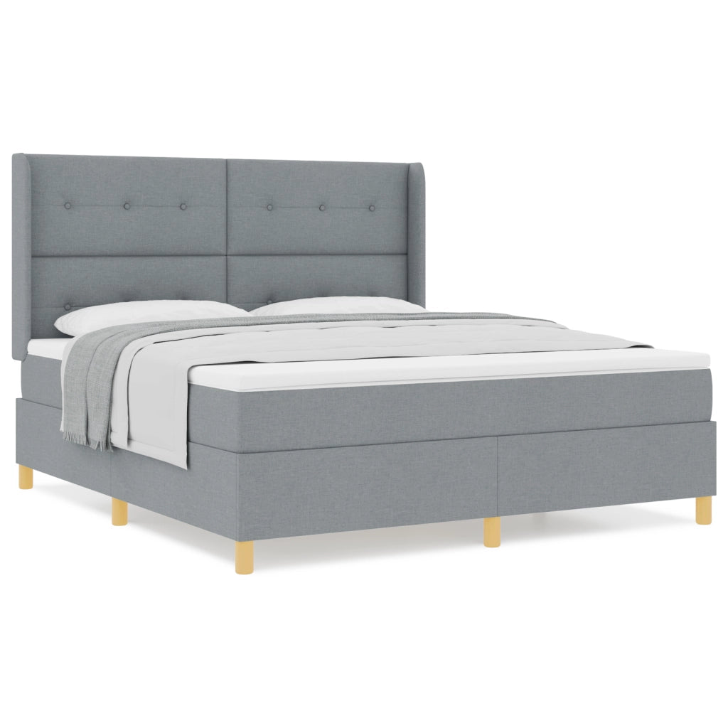 Letto con Reticolo e Materasso Grigio Chiaro 180x200 cm Tessuto