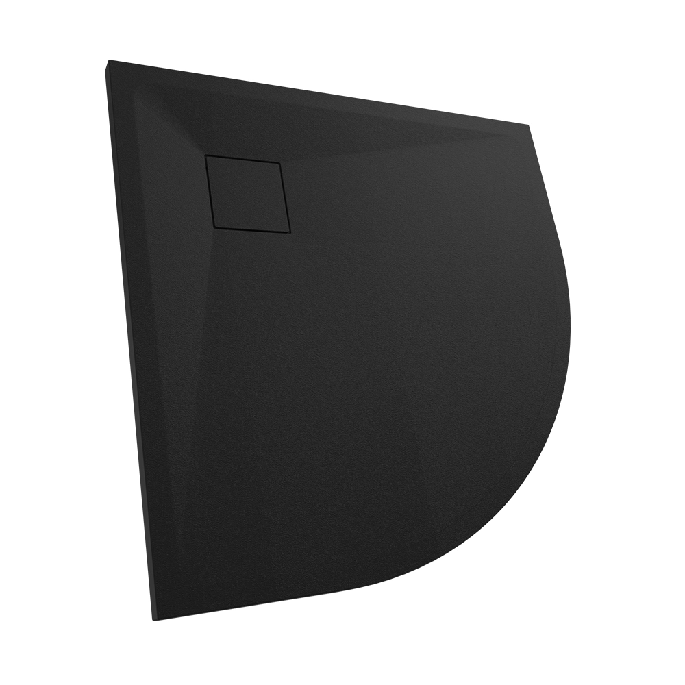 Piatto doccia 90x90 cm semicircolare colore nero effetto pietra | Samos