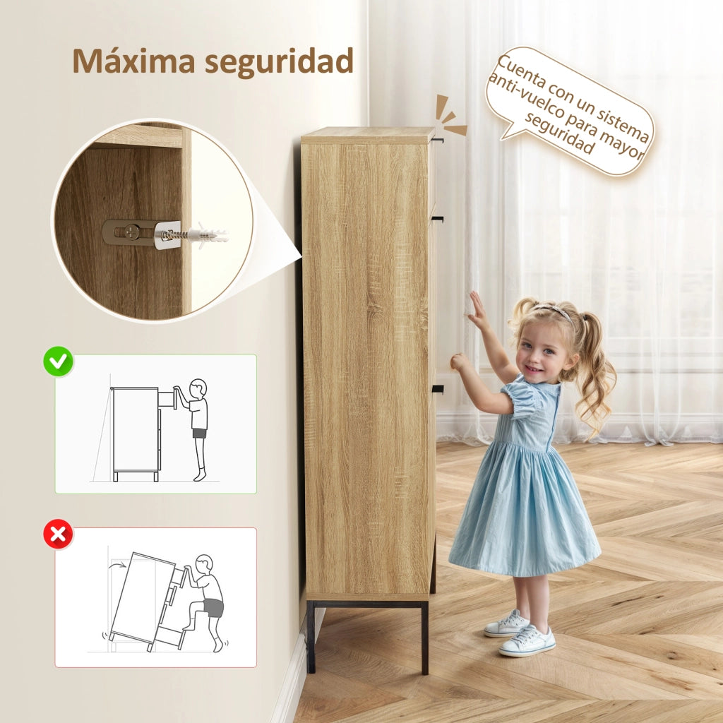 Armadio per scarpe con cassetti e ripiani ¨C Zephmum ¨C Robe 60x24x105.5 cm