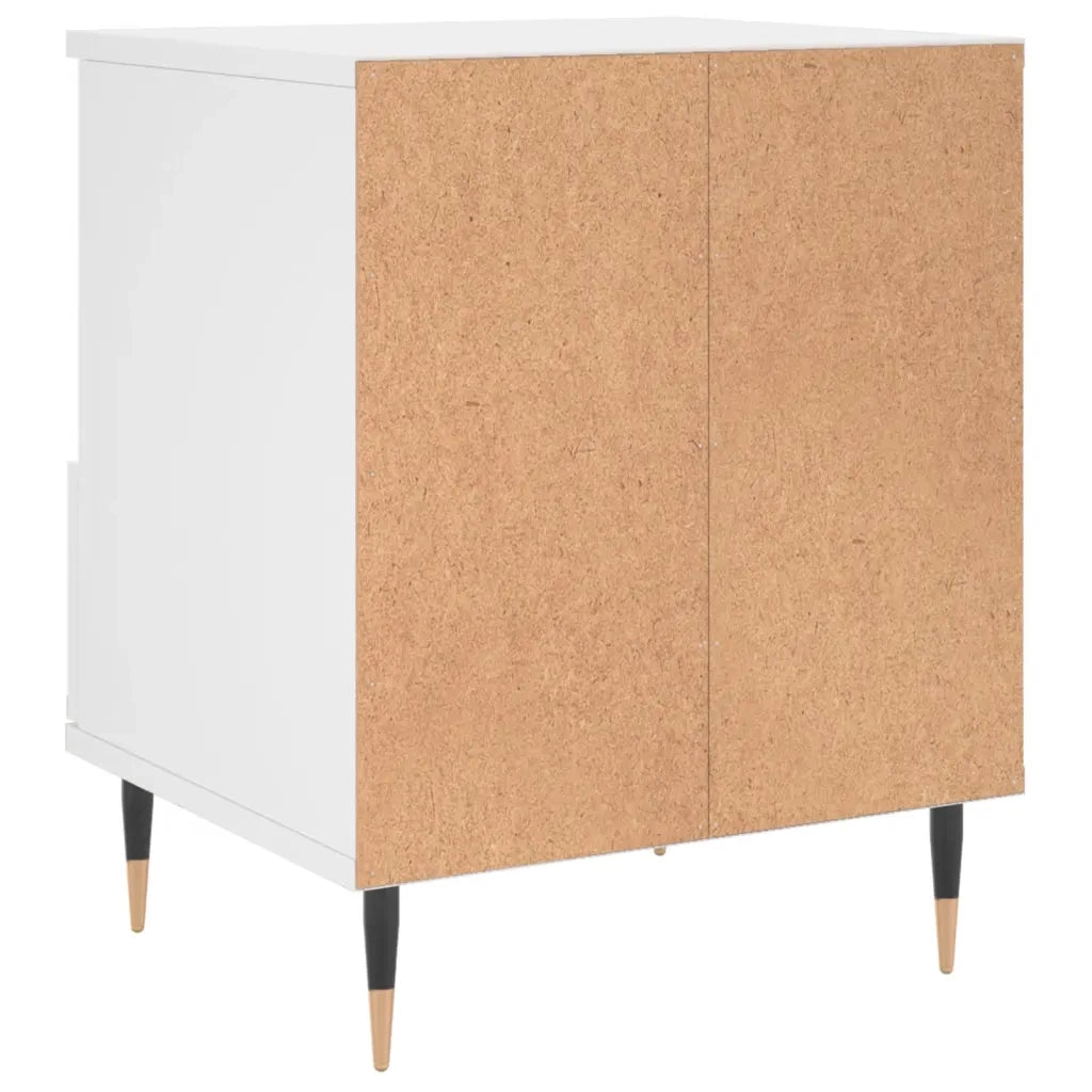 Comodino Bianco 40x35x50 cm in Legno Multistrato 830604