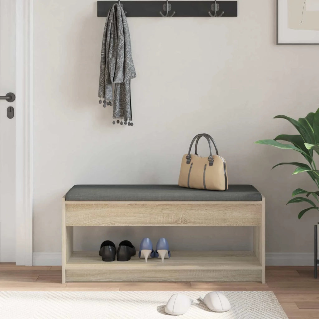 Panca per ingresso con cuscino Rovere Sonoma 103 x 38 x 45 cm 891586