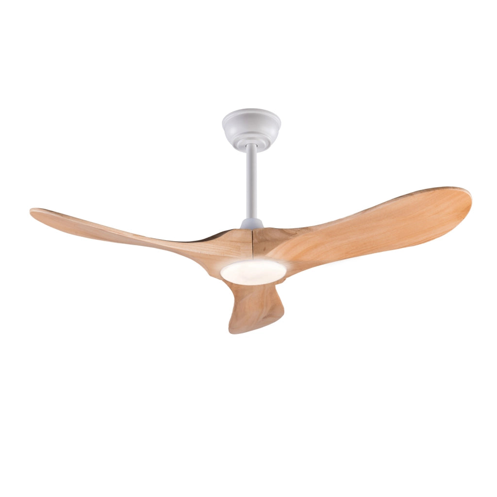 Ventilatore da soffitto 42'' con luce LED dimmerabile, pale in legno massello e telecomando HAVRYA