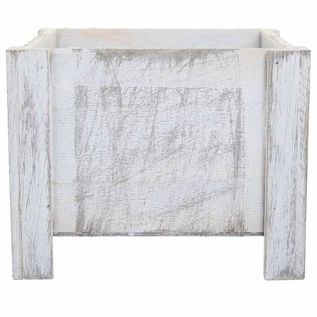 Set di 2 cestini in legno bianco