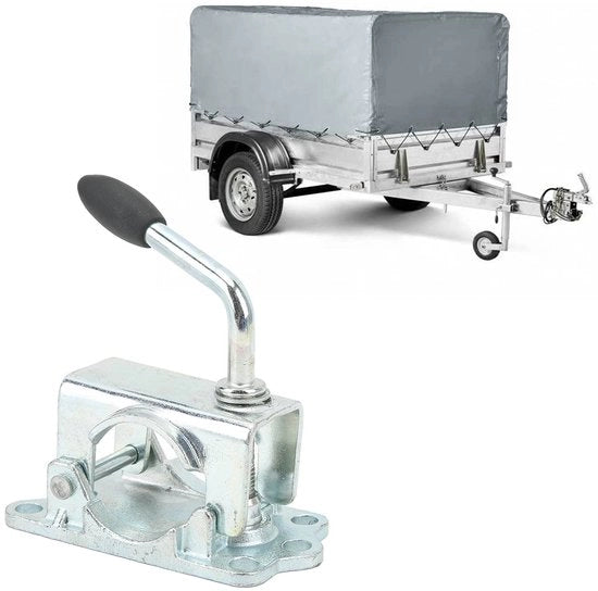 Sostegno per ruote giallastro - Supporto per ruote - Fermo senza forare - Per camper/caravan/auto - Diametro tubo 48 mm - Ruote rimovibili con facilità - Supporto per ruote