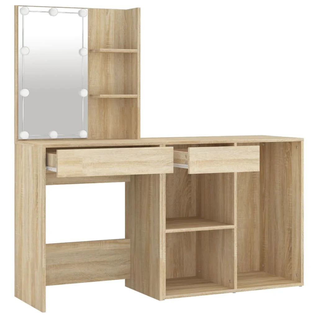 Toletta LED con mobiletto 60 x 40 x 140 cm legno ingegnerizzato beige 02_0006239