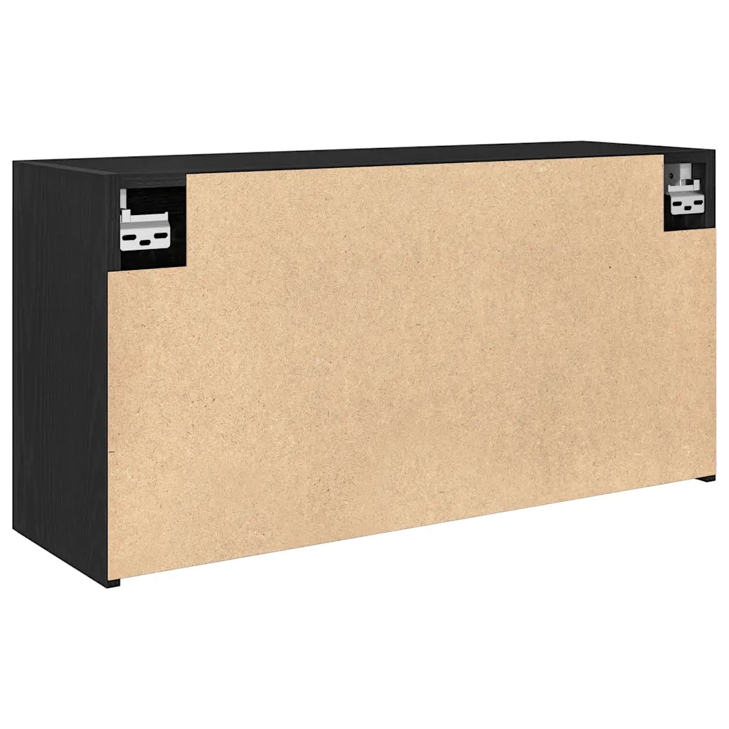 Mobiletto da bagno multifunzionale a parete design minimalista 80 x 25 x 40 cm legno composito nero 02_0051278