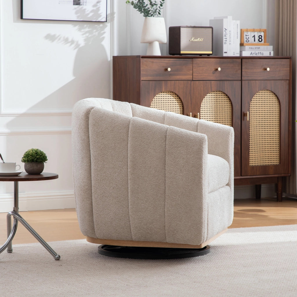 Pouf moderno in chenille - Zephmum- Rotazione 360¡ã decorazione a nappe