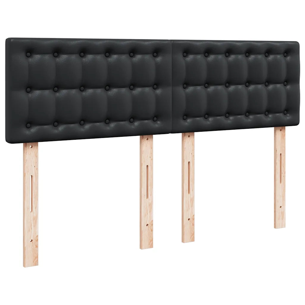 Struttura Letto Pouf con Materasso Nero 140x200 cm Similpelle 3311308