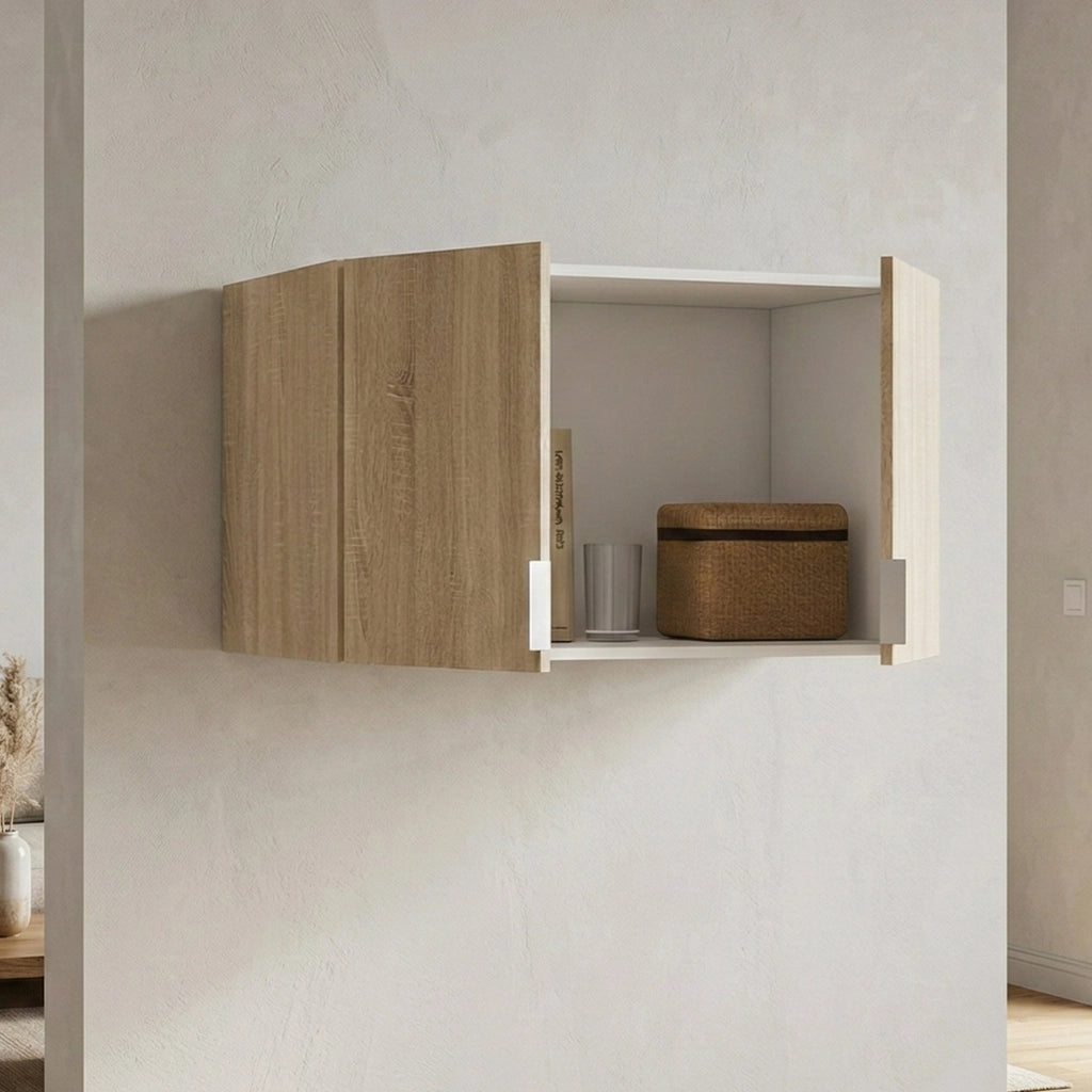 Carre, Armadio Multiuso 2 Ante un Ripiano, 51x49h cm Marrone Rovere