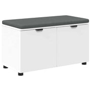 Panca per ingresso con cuscino con porta Bianco 80 x 38 x 46 cm