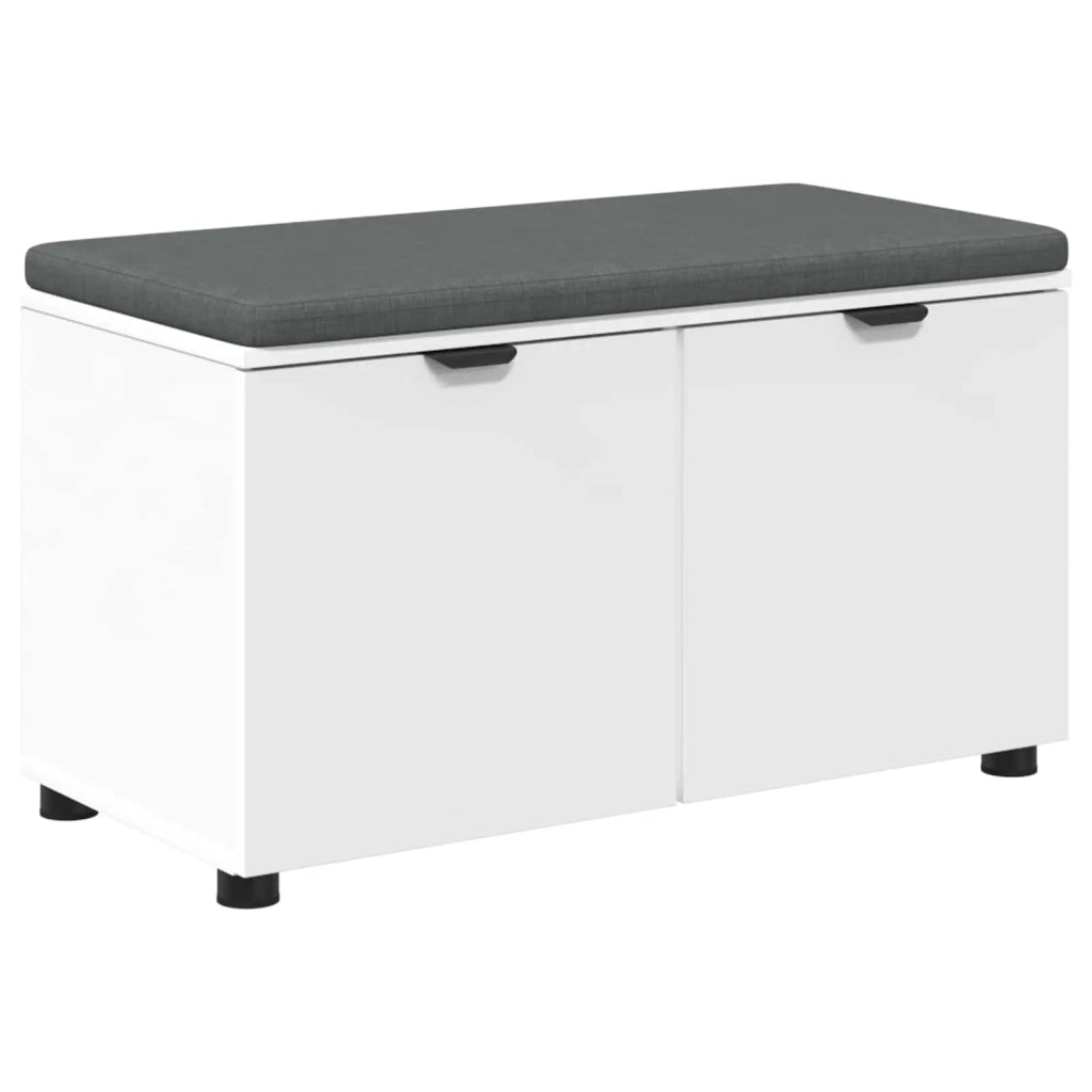 Panca per ingresso con cuscino con porta Bianco 80 x 38 x 46 cm