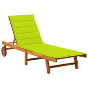 Lettino Prendisole da Giardino con Cuscino Massello di Acacia cod mxl 23868