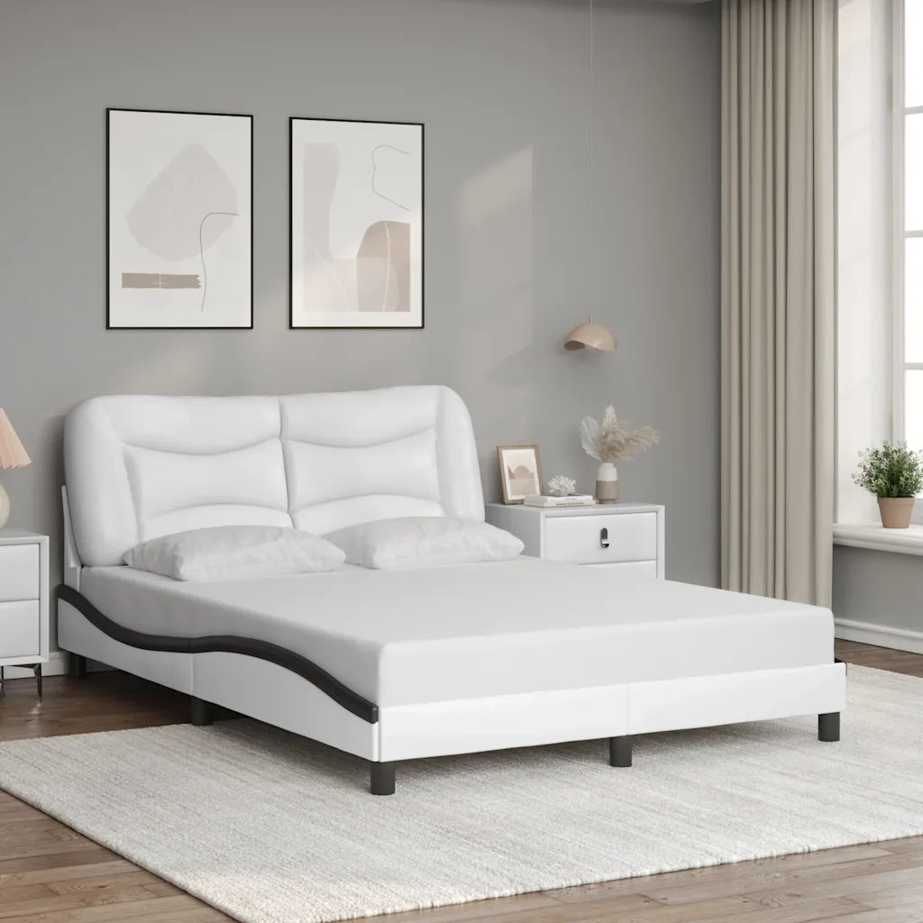 Giroletto senza Materasso Hvar Nero e Bianco 120x200 cm in Similpelle 3207994