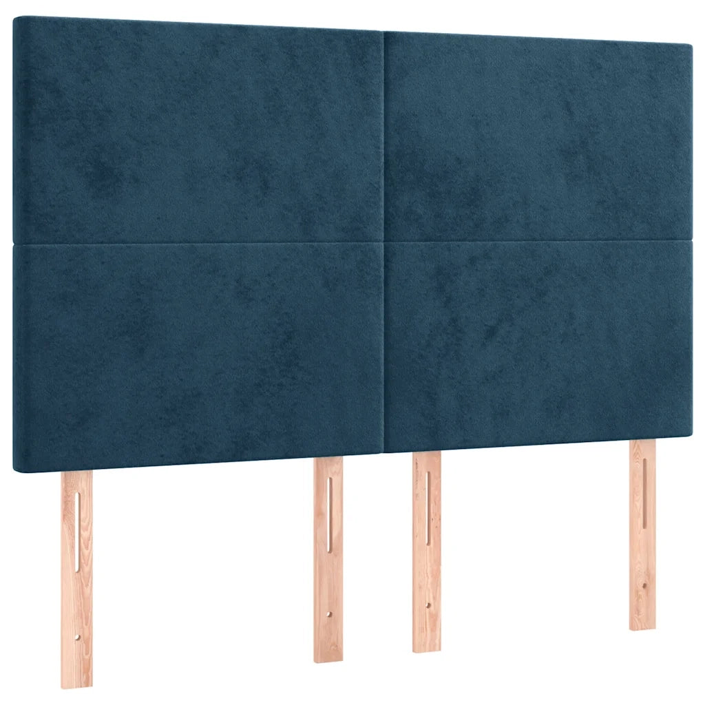 Testiera a LED Blu Scuro 144x5x118/128 cm in Velluto 3122196
