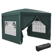 Gazebo 3x3 m da Giardino Impermeabile in Acciaio con Copertura in tessuto Oxford, Verde