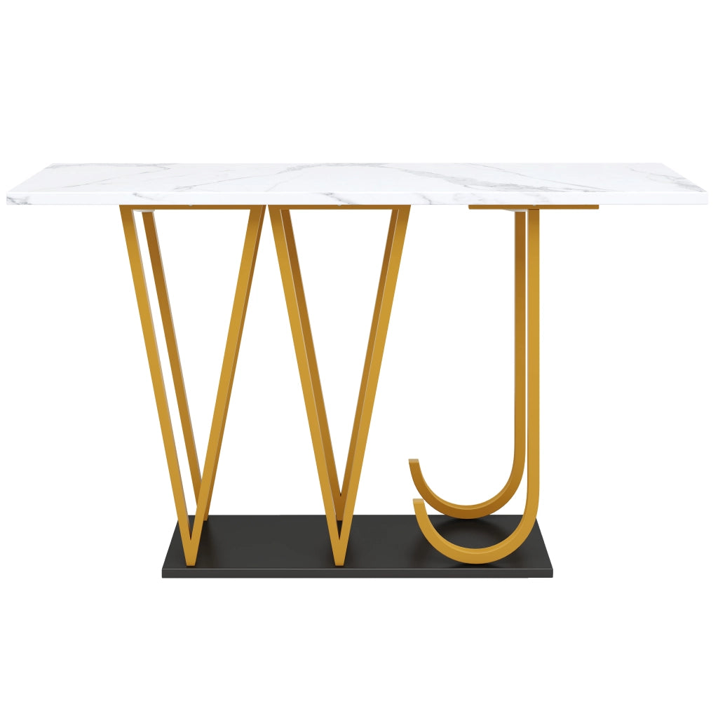 Tavolo da Pranzo Effetto Marmo ¨C MINIMAL ¨C 120x29,5x80 cm, Legno