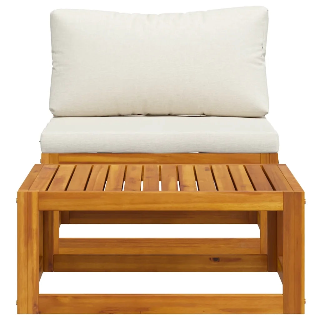 Set Divani da Giardino 2 pz con Cuscini in Massello di Acacia